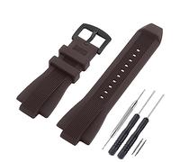 SANDEIN Correa de reloj compatible con Michael Kors, correa de muñeca de repuesto de goma de silicona suave para Michael MK8152 MK8356, negro (marrón + hebilla negra)