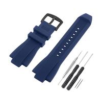 SANDEIN Correa de reloj compatible con Michael Kors, correa de muñeca de repuesto de goma de silicona suave para Michael MK8152 MK8356, negro (hebilla azul + negra)