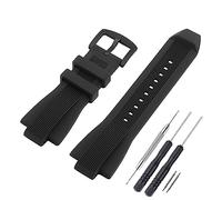 SANDEIN Correa de reloj compatible con Michael Kors, correa de muñeca de repuesto de goma de silicona suave para Michael MK8152 MK8356, negro (negro + hebilla negra)