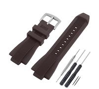 SANDEIN Correa de reloj compatible con Michael Kors, correa de muñeca de repuesto de goma de silicona suave para Michael MK8152 MK8356, negro (marrón + hebilla plateada)