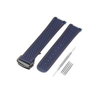 SANDEIN Correa de reloj compatible con Omega Seamaster 300 AT150 Aqua Terra 8900, hebilla de acero de extremo curvado, correa de muñeca de repuesto de goma de silicona suave para correas de reloj
