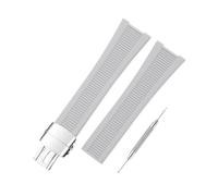 SANDEIN Correa de reloj compatible con Patek Philippe Nautilus 5711 5712 5712G 5726 5980, correa de repuesto de goma de silicona suave para correas de reloj Patek Philippe Nautilus (gris + hebilla