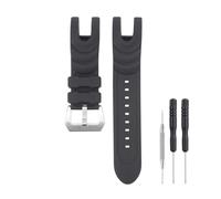 SANDEIN Correa de reloj de 26 mm compatible con Invicta, correa de repuesto de goma de silicona suave para correas de reloj Invicta Reserve Collection Venom (negro + hebilla plateada)