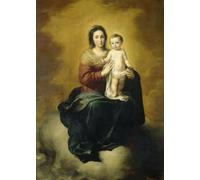 Sanders & Sanders fotomural Virgen con el Niño de Bartolomé Esteban Murillo marrón y amarillo 200 x 279 cm