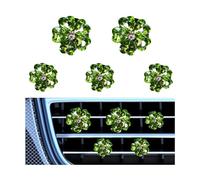 Sandfren 5 clips de ventilación de coche con flores de corazón brillante, abrazaderas de salida de aire de 2 tamaños, dije de decoración de salpicadero de aire acondicionado automotriz, universal para