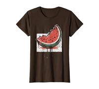 Sandía, diseñadores Amantes de la Paz Esto no es una sandía Camiseta, Mujer, Marrón, XS