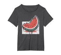 Sandía, diseñadores Amantes de la Paz Esto no es una sandía Camiseta, Mujer Tallas Grandes, Jaspeado Oscuro, 3XL Grande