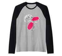 Sandía Luna Espacio Arte Surrealista Divertido Camiseta Manga Raglan