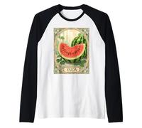 Sandía y Chelle Night Fruits de Yalda Camiseta Manga Raglan