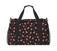 Sandías Cerezas Negras,Bolsas Deportivas, Bolsos de Viaje Deportivos Cruzados de Mano, Bolsas de Viaje de Gran Capacidad para Mujeres y Hombres.