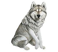 Sandicast Grandes Life tamaño Gray Wolf Escultura, Resina sintética, Weiß, Life Size