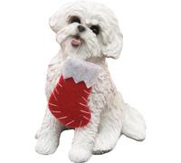 Sandicast tamaño Original Escultura de Perro Bichon Frise, Blanco, Ornament