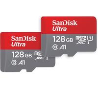 SanDisk 128 GB Ultra microSDX con adaptador SD, hasta 140 MB/S, Rendimiento de apps A1, UHS-1 Clase 10 U1