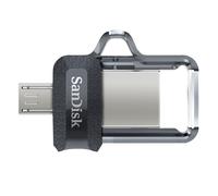 SanDisk 128GB Ultra Dual Drive m3.0 USB 3.0 Memoria Flash, Retráctil con un conector micro USB reversible y un conector USB Type-A, para Android Smartphones, tabletas y Ordenadores