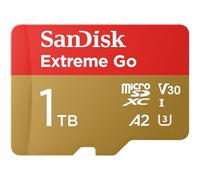 SanDisk 1TB Extreme Go Tarjeta Micro SD + Adaptador SD (para Smartphones y tabletas Android, Action Cams, Drones, UHS-I, hasta 200 MB/s, 5k, 4K UHD, V30, Rescue Pro Deluxe, Class 10, U3) para Amazon