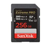 SanDisk 256 GB Extreme PRO Tarjeta de memoria SDXC, con hasta 280 MB/s, UHS-II, C10, U3, V60