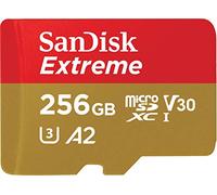 SanDisk 256GB Extreme tarjeta microSDXC para juegos para móviles hasta 190 MB/s con Clase A2 de rendimiento de las aplicaciones UHS-I Class 10 U3 V30