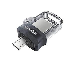 SanDisk 256GB Ultra Dual Drive m3.0 USB 3.0 Memoria Flash, Retráctil con un conector micro USB reversible y un conector USB Type-A, para Android Smartphones, tabletas y Ordenadores