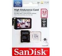 Sandisk 32GB Alto Endurance Monitorización MICROSD SDHC 100MB/S, Con Adapter-Uk