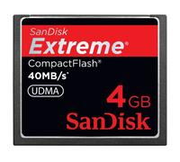 Sandisk 4GB Extreme CompactFlash Memoria Flash - Tarjeta de Memoria (4 GB, CompactFlash, 40 MB/s, Negro)