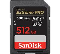 SanDisk 512GB Extreme Pro, Tarjeta de Memoria, SDXC, hasta 300 MB/s + RescuePro Deluxe, UHS-II Class 10 U3 V90