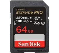 Sandisk 64 gb extreme pro tarjeta de memoria sdxc, con hasta 280 mb/s,