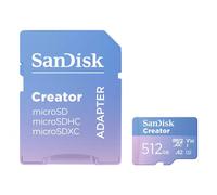 SanDisk Creator Tarjeta microSDXC UHS-I 256 GB con Adaptador (para Smartphone, Cámaras y Drones, 4K, 5.3K, A2, C10, V30, U3, Velocidades hasta 190 MB/s, 3 meses a Adobe Lightroom incluida)