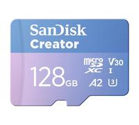 SanDisk Creator Tarjeta microSDXC UHS-I 128 GB con Adaptador (para Smartphone, Cámaras y Drones, 4K, 5.3K, A2, C10, V30, U3, Velocidades hasta 190 MB/s, 3 meses a Adobe Lightroom incluida)
