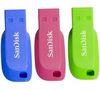 SanDisk Cruzer Blade 16GB (Paquete De 3) SDCZ50C USB Flash Disco Azul Rosa