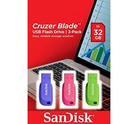 SanDisk Cruzer Blade 3x 32GB unidad flash USB USB tipo A 2.0 Azul, Verde, Rosa