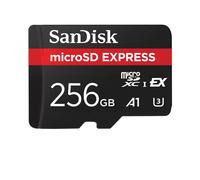 SanDisk microSD Express, 256 GB Tarjeta Micro SD, Velocidad de Lectura/Escritura hasta 880/480 MB/s, Velocidades de Lectura hasta 4,4 Veces Superiores a Las de Nuestras Tarjetas microSD, Class 10, U3
