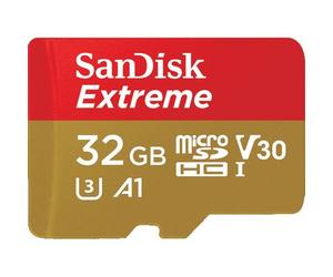 SanDisk extrema, microSDHC, Clase 10, UHS-I, U3, A1, V30, 100 MB/s + adaptador 32 GB móvil