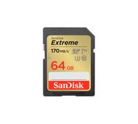 SanDisk Extreme SDXC Tarjeta SD 64 GB (SD Card UHS-I, V30, hasta 170 MB/s, Software de recuperación de datos RescuePRO Deluxe, SanDisk Quicklow Technologie, 4K UHD Videos, Class 10, U3