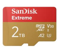 SanDisk Extreme Tarjeta Micro SDXC 2TB + SD Adaptador (para Cámaras de acción, Drones, Smartphones, Velocidad hasta 240 MB/s, 4K UHD, RescuePRO Deluxe, UHS-I, U3, V30)