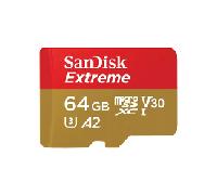 SanDisk Extreme MicroSDXC 64GB UHS-I A2 V30 Clase 10 con Adaptador SD