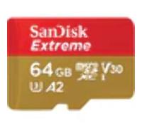 SanDisk Extreme MICROSDXC 64GBCarte Micro SD Avec adaptateur
