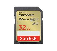 SANDISK EXTREME PLUS 32GB SDHC MEMORY CARD + 2 YEARS RESCUEPRO DELUXE UP TO 100MB/S & 60MB/S READ/WRITE SPEEDS, UHS-I, CLASS 10, U3, V30 SDSDXWT-032G-GNCIN