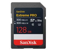 SanDisk Extreme Pro 128 GB SDXC Tarjeta, UHS-II, Velocidad de Lectura con hasta 300 MB/s, Velocidad de Escritura 300 MB/s, V90, Grabación de vídeo en 8K cinematográfica