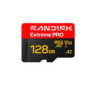SANDISK Extreme Pro microSDHC Tarjeta UHS-I + SD Adapter, 128 GB (velocidades de Lectura de hasta 250 MB/s y velocidades de Escritura de hasta 120 MB/s, 5K, 3K, 4K UHD, C10, V30, U3, A2)