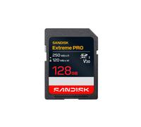 SANDISK Extreme Pro Tarjeta SD UHS-I de 128 GB (con hasta 250 MB/s de Velocidad de Lectura y 120 MB/s de Escritura, vídeos en 4K UHD, U3, V30) Memory Zone App