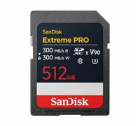 SanDisk Extreme Pro 512 GB SDXC Tarjeta, UHS-II, Velocidad de Lectura con hasta 300 MB/s, Velocidad de Escritura 300 MB/s, V90, Grabación de vídeo en 8K cinematográfica