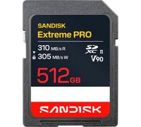 SANDISK Extreme Pro SD UHS-II V90 Tarjeta 512 GB (velocidades de Lectura de hasta 310 MB/s, Velocidades de Escritura de hasta 305 MB/s, Funciona con cámaras réflex y sin Espejo)