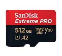 SanDisk Extreme PRO 512GB tarjeta microSDXC + adaptador SD + RescuePro Deluxe, hasta 200 MB/s, con Clase A2 de rendimiento de las aplicaciones UHS-I Class 10 U3 V30