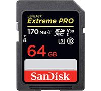 SANDISK Extreme PRO 64GB SDXC Scheda di memoria, Lettura fino a 170MB/s | UHS-1, Class 10, U3, V30,