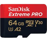 SanDisk Extreme PRO 64GB tarjeta microSDXC + adaptador SD + RescuePro Deluxe, hasta 200 MB/s, con Clase A2 de rendimiento de las aplicaciones UHS-I Class 10 U3 V30