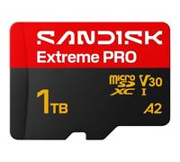 SANDISK Extreme Pro microSDHC Tarjeta UHS-I + SD Adapter, 1 TB (velocidades de Lectura de hasta 250 MB/s y velocidades de Escritura de hasta 170 MB/s, 5K, 3K, 4K UHD, C10, V30, U3, A2)