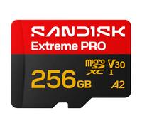 SANDISK Extreme Pro microSDHC Tarjeta UHS-I + SD Adapter, 256 GB (velocidades de Lectura de hasta 250 MB/s y velocidades de Escritura de hasta 170 MB/s, 5K, 3K, 4K UHD, C10, V30, U3, A2)