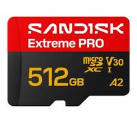 SANDISK Extreme Pro microSDHC Tarjeta UHS-I + SD Adapter, 512 GB (velocidades de Lectura de hasta 250 MB/s y velocidades de Escritura de hasta 170 MB/s, 5K, 3K, 4K UHD, C10, V30, U3, A2)