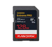 SANDISK Extreme Pro SD UHS-II V90 Tarjeta 128 GB (velocidades de Lectura de hasta 310 MB/s, Velocidades de Escritura de hasta 304 MB/s, Funciona con cámaras réflex y sin Espejo)