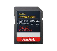 SanDisk Extreme Pro 256 GB SDXC Tarjeta, UHS-II, Velocidad de Lectura con hasta 300 MB/s, Velocidad de Escritura 300 MB/s, V90, Grabación de vídeo en 8K cinematográfica